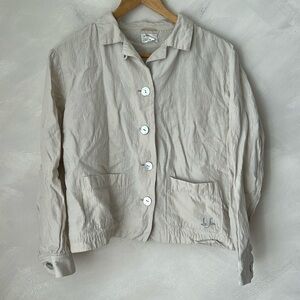 Le fou Wilfred Linen jacket aritzia size XS cream white mother of pearl button